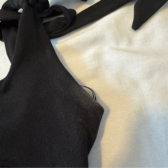 Birdy Grey XS Black Maxi Dress ~ Adjustable Tie Straps Front Slit Bridesmaid - Picture 5 of 10